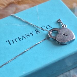 Authentic Tiffany & co Rare Heart Lock / Key  Necklace